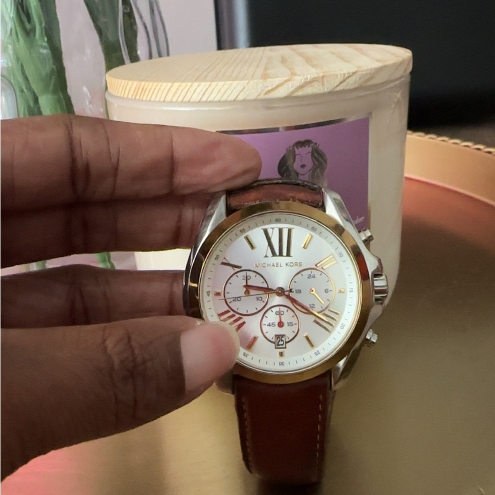 Michael Kors Gold and Brown Chronograph Watch